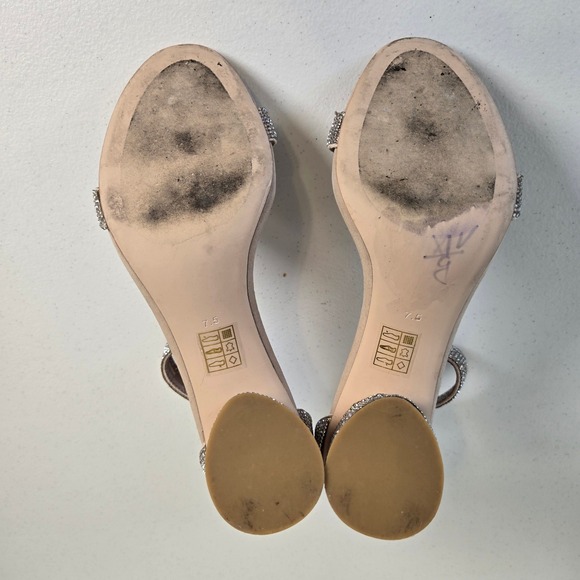 Jeffrey Campbell Laura Crystal Embellished Block Heeled Open Toe Sandal Size 7.5 - Picture 13 of 13